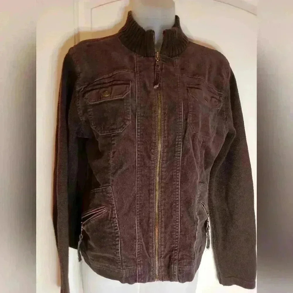 2/$30 Corduroy Dreams: The Timeless Brown zipup FDJ jacket (#649)